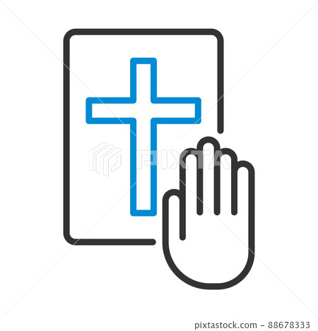 Hand On Bible Icon 88678333