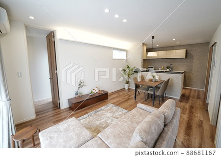 Living / dining room in a new house 88681167