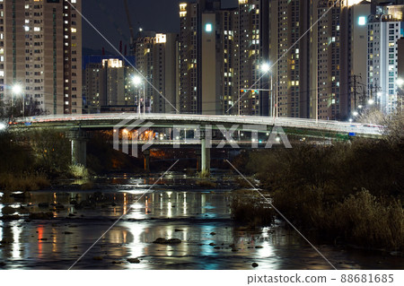 night view of Anyang city in Gyeonggi-do, Korea night view of Anyang city in Gyeonggi-do, Korea 88681685