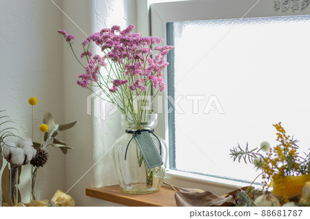 Fresh flowers in the toilet 88681787