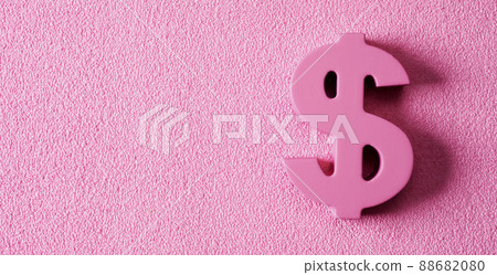 pink dollar sign, depicting the pink money concept 88682080