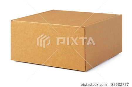 Brown cardboard box isolated on white background Brown cardboard box isolated on white background 88682777