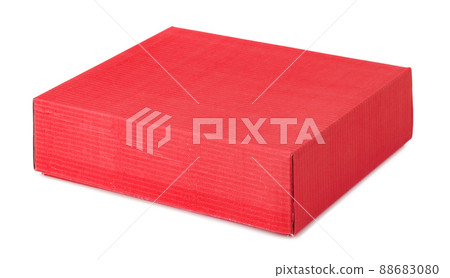 Red paper gift box isolated on white 88683080