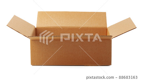 Open brown cardboard box isolated on white 88683163