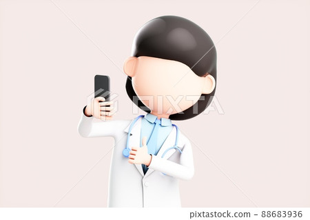 3D rendering of cute cartoon girl 3D rendering of cute cartoon girl 88683936