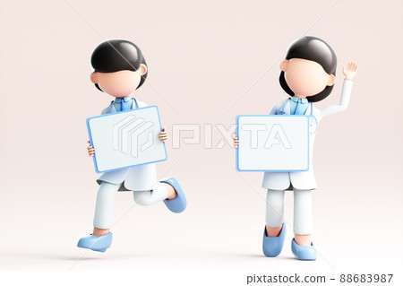 3D rendering of cute cartoon girl 3D rendering of cute cartoon girl 88683987