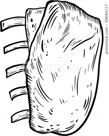 Steak food line art Steak food line art 88684217