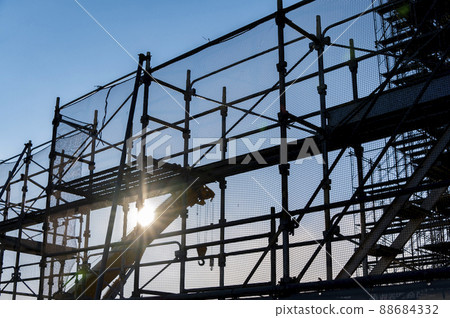 Construction site scaffolding 88684332