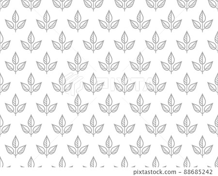 Flower geometric pattern. Seamless vector background. White and gray ornament. Ornament for fabric, wallpaper, packaging. Decorative print. 88685242