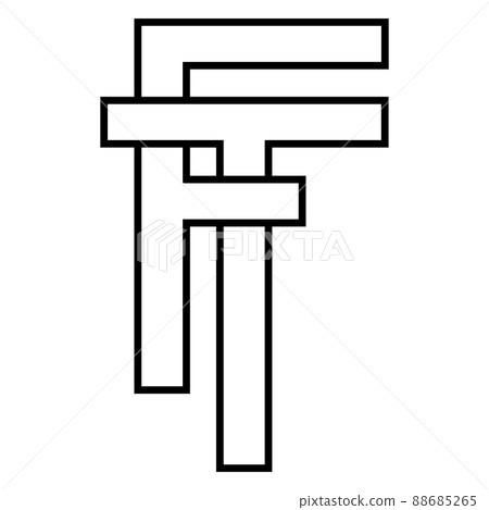 Logo sign, ft tf icon nft ft interlaced letters f t Logo sign, ft tf icon nft ft interlaced letters f t 88685265