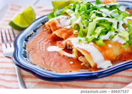 Mexican food enchilada 88687587