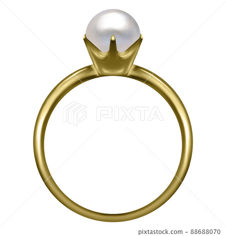 六月生日石，寶石，珍珠金戒指，戒指，光柵材料 88688070