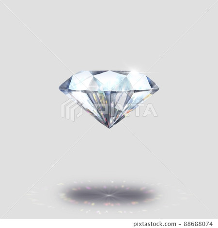 Diamond raster material floating in the air on a gray background 88688074