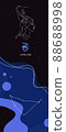 Zodiac background. Capricorn constellation. Vertical banner. 88688998