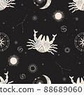 Zodiac constellation Cancer. Seamless pattern. The symbol of the astrological horoscope. 88689060