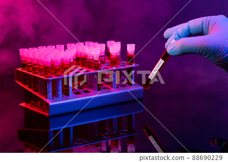 Test tubes to test for coronavirus infection. covid-19 and pandemic global concept . 88690229