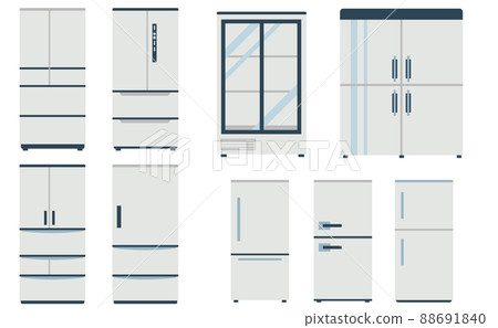 Various types of refrigerator illustration set Various types of refrigerator illustration set 88691840