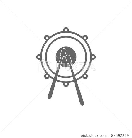 Drum flat design icon illustration template 88692269