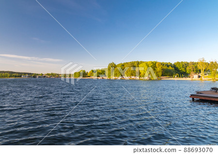 Beautiful view on Ukiel lake in Olsztyn, Poland. 88693070