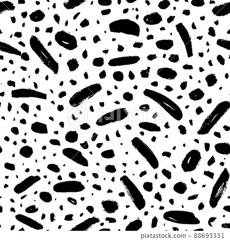 Polka dot hand drawn vector seamless pattern. - Stock Illustration ...