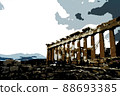 Parthenon against the background of the cloudy sky in the Acropolis. Athens, Greece 88693385