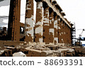 Parthenon against the background of the cloudy sky in the Acropolis. Athens, Greece 88693391
