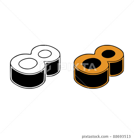 Isometric number 8 doodle vector illustration on white background. Number eight clip art. Isometric number 8 doodle vector illustration on white background. Number eight clip art. 88693513