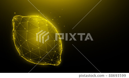 Vector polygonal illustration of a lemon. Fruit in low poly style. 88693599