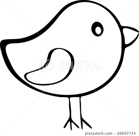 Funny hand drawn doodle bird Funny hand drawn doodle bird 88693734