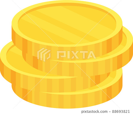 Coins. Heap of golden dollars. Money stack. Coins. Heap of golden dollars. Money stack. 88693821