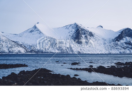 Frosty white wild location in arctic destination on winter season 88693894