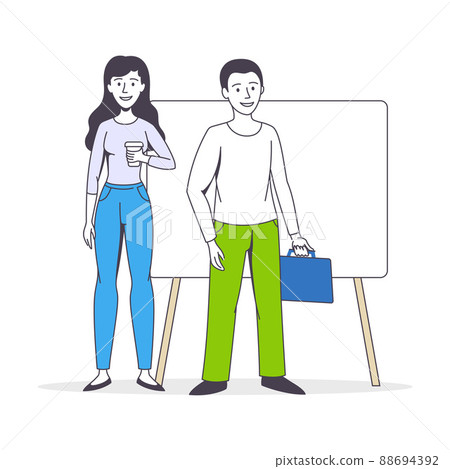 Successful Team with Man and Woman Office Employee Standing Together Vector Illustration 88694392