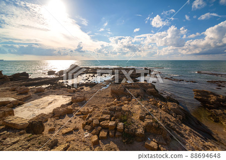 Stone coast of the sea. Seascape a 88694648