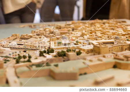 Miniature model of the old city of Israel with all the buildings Miniature model of the old city of Israel with all the buildings 88694660