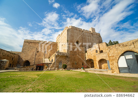 Fort in the city of Akko, medieval buildings made of stone Fort in the city of Akko, medieval buildings made of stone 88694662