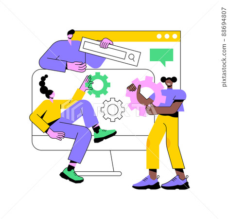 Collaboration abstract concept vector illustration. Business partnership, collaboration project, corporate website, menu tab, work together, available project, user experience abstract metaphor. 88694807