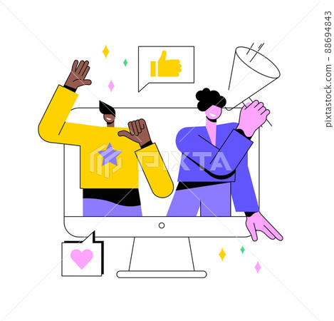 Follow us abstract concept vector illustration. Follow us on social media, subscribe for newsletter, get connected, business website tab, menu bar, stay in touch, UI element abstract metaphor. Follow us abstract concept vector illustration. Follow us on social media, subscribe for newsletter, get connected, business website tab, menu bar, stay in touch, UI element abstract metaphor. 88694843