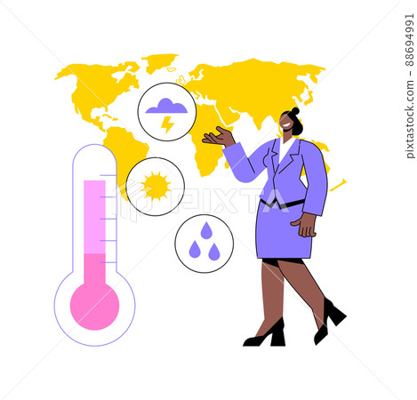 Meteorology abstract concept vector illustration. Met station, meteorology program, university degree, weather prediction method, measuring instruments, atmosphere study abstract metaphor. 88694991