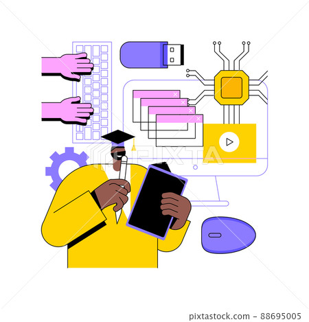 Information science abstract concept vector illustration. Information management, computer science degree, data scientist certificate, library system, master in engineering abstract metaphor. 88695005