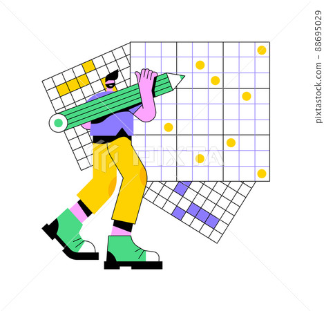 Do a crossword and sudoku abstract concept vector illustration. Stay home games and puzzles, keep your brain in shape, self-isolation time spending, quarantine leasure activity abstract metaphor. Do a crossword and sudoku abstract concept vector illustration. Stay home games and puzzles, keep your brain in shape, self-isolation time spending, quarantine leasure activity abstract metaphor. 88695029