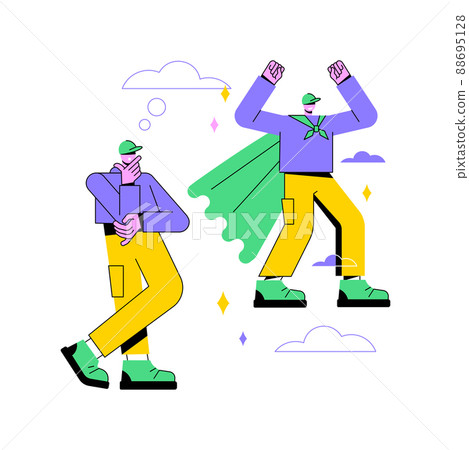 Self-esteem abstract concept vector illustration. Self-respect and self-worth, confidence, personality trait, subjective evaluation, personal value, judgement about oneself abstract metaphor. 88695128