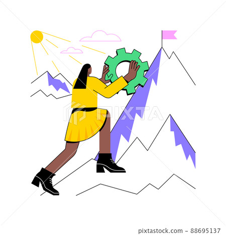 Persistence abstract concept vector illustration. Perseverance, personal quality, persistent action, motivation in sport, business persistence, determination to achieve goal abstract metaphor. 88695137