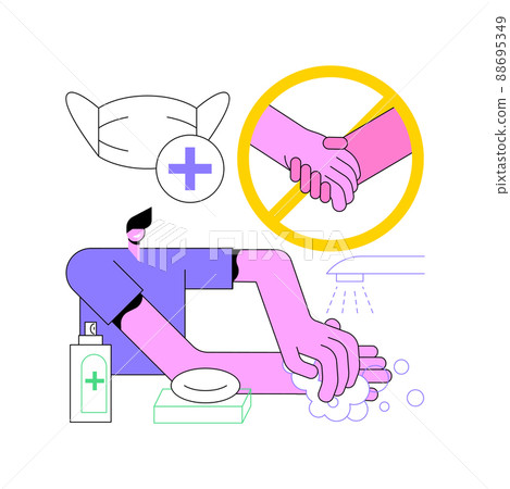 Do your part abstract concept vector illustration. Stay safe home, self isolation, do quarantine part, pandemic state, wash your hands, desinfect surfaces, keep social distance abstract metaphor. 88695349
