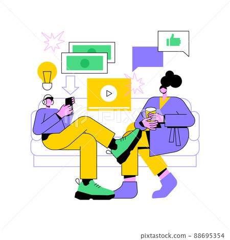 Millennials abstract concept vector illustration. Generation Y, digital native and social media, online communication, live with parents, career building, sharing economy abstract metaphor. Millennials abstract concept vector illustration. Generation Y, digital native and social media, online communication, live with parents, career building, sharing economy abstract metaphor. 88695354