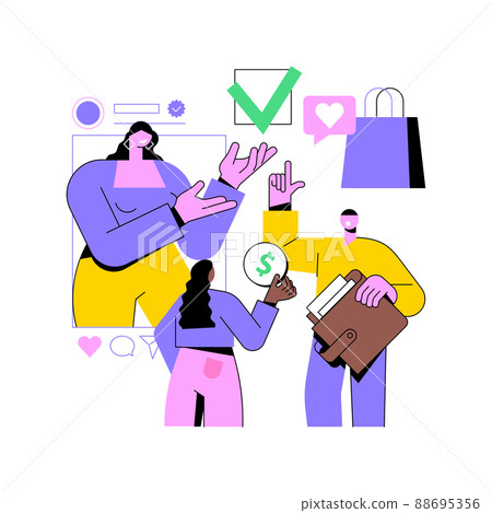 Virtual influencer abstract concept vector illustration. Influencer marketing, digital agency service, virtual character, computer-generated person, social media, brand avatar abstract metaphor. Virtual influencer abstract concept vector illustration. Influencer marketing, digital agency service, virtual character, computer-generated person, social media, brand avatar abstract metaphor. 88695356