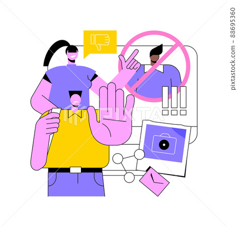 Cancel culture abstract concept vector illustration. Cancel person or community, social media platform, internet criticism, public figure, celebrity, group shaming, boycott abstract metaphor. Cancel culture abstract concept vector illustration. Cancel person or community, social media platform, internet criticism, public figure, celebrity, group shaming, boycott abstract metaphor. 88695360