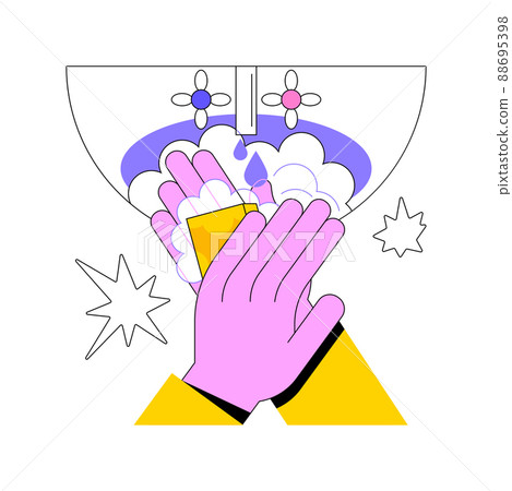 Wash your hands abstract concept vector illustration. Prevent virus spread, coronavirus exposure risk, hand sanitizer, personal hygiene, bacterial contamination, do your part abstract metaphor. Wash your hands abstract concept vector illustration. Prevent virus spread, coronavirus exposure risk, hand sanitizer, personal hygiene, bacterial contamination, do your part abstract metaphor. 88695398