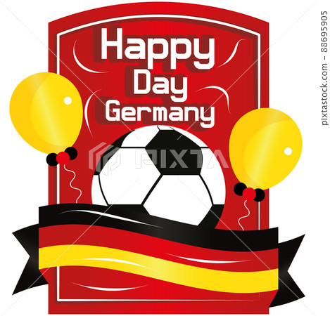 Isolated banner with soccer ball and ribbon Germany travel concept Vector Isolated banner with soccer ball and ribbon Germany travel concept Vector 88695905