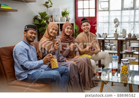visiting friend and family during eid mubarak islamic day 88696582
