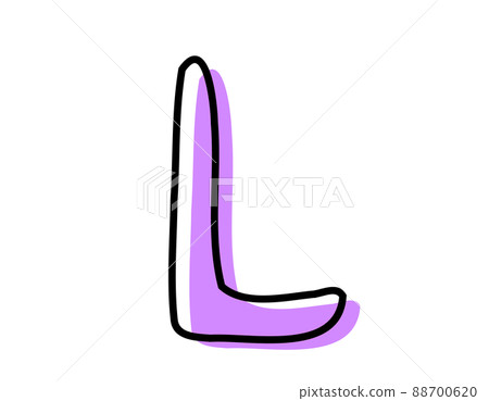 Handwritten alphabet vector illustration capital letter L 88700620